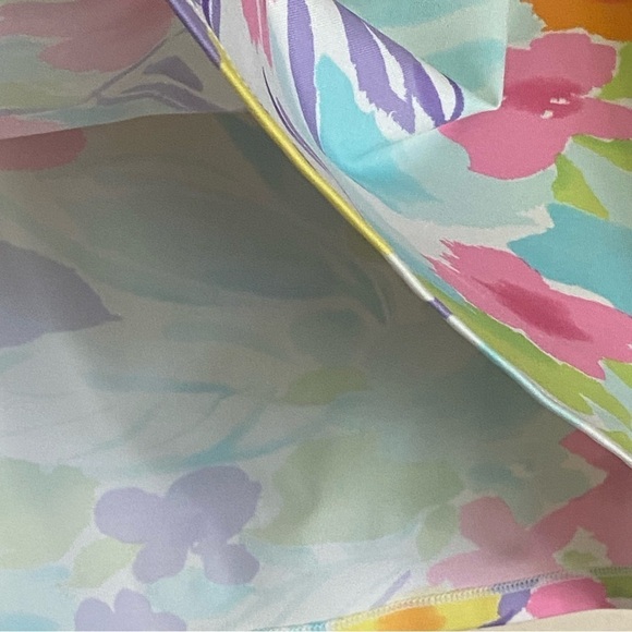 LAUREN Ralph LAUREN Floral Watercolor Mini Skirt Large Boho Chic Hippy - Picture 10 of 11